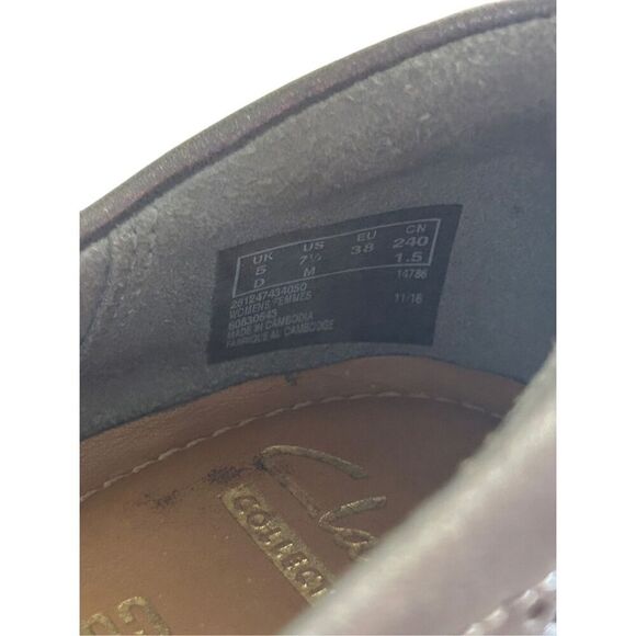 Clarks‎ Collection Silver Leather Perforated Espadrille Flats - Picture 8 of 9